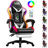 RGB LED Lights Gaming Chair with Footrest and Lumbar Massager for Adults and Kids-1596828685