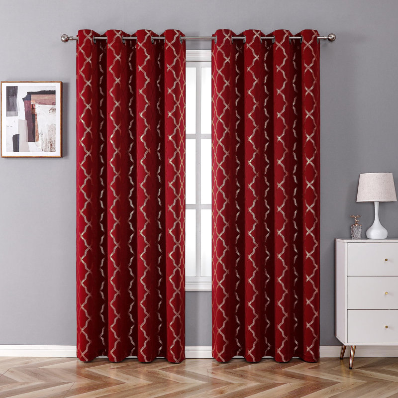 Ingertha Blackout Curtain Single Panel, Burgundy