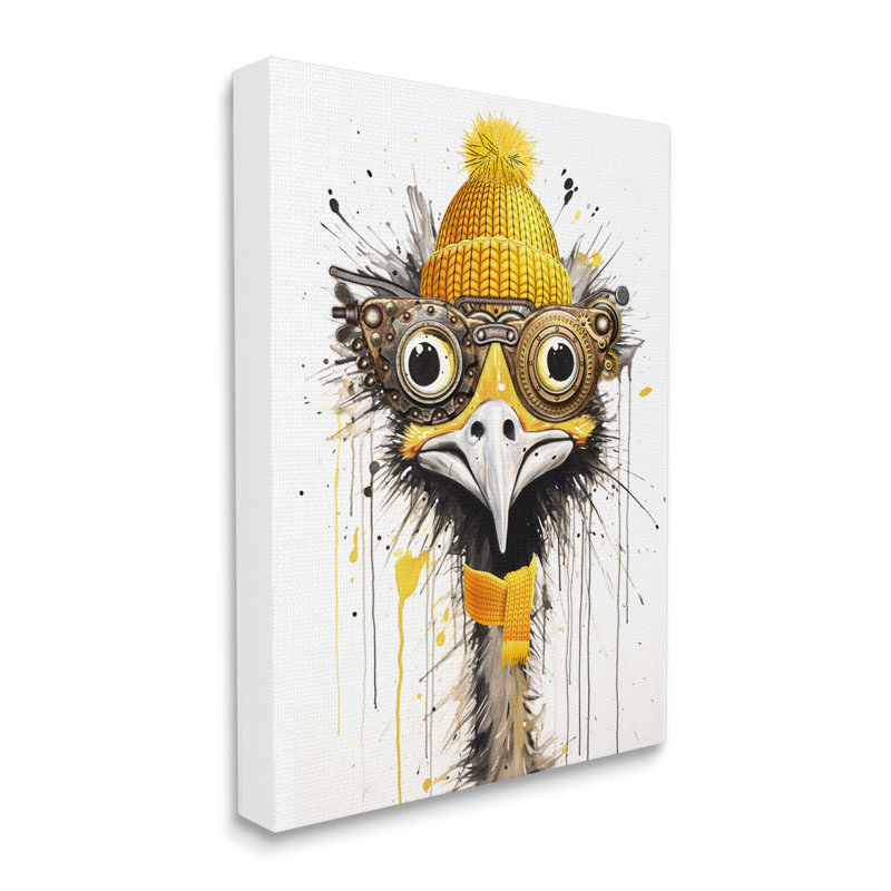 Emu Steampunk jaune, 40" H x 30" W x 1.5" D