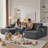 Compression Sectionals Sofa, 130 Inch Corduroy Modern U Shape for Home