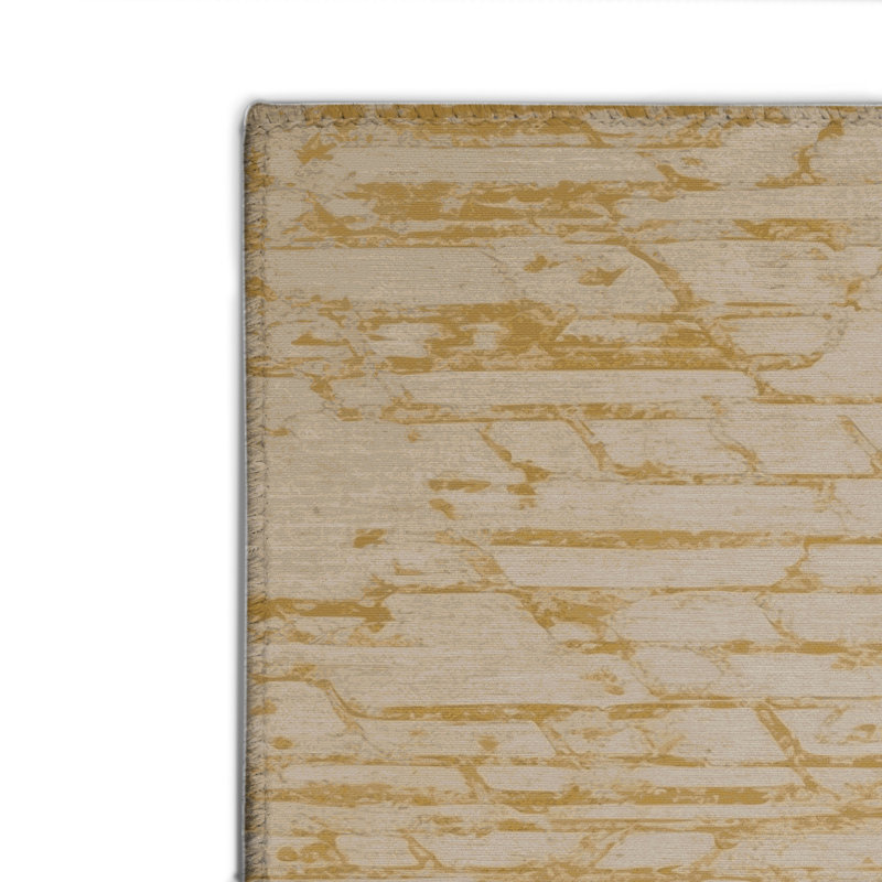 Abstract Beige Indoor and Outdoor Area Rug, Rectangle 8' x 10'