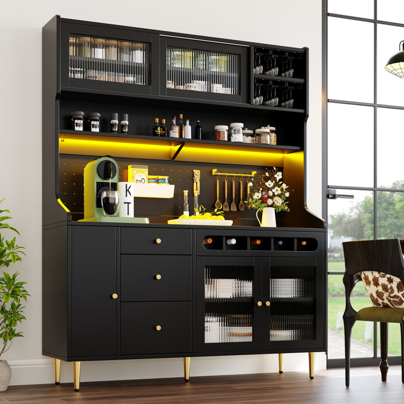 171cm Kitchen Pantry, Black