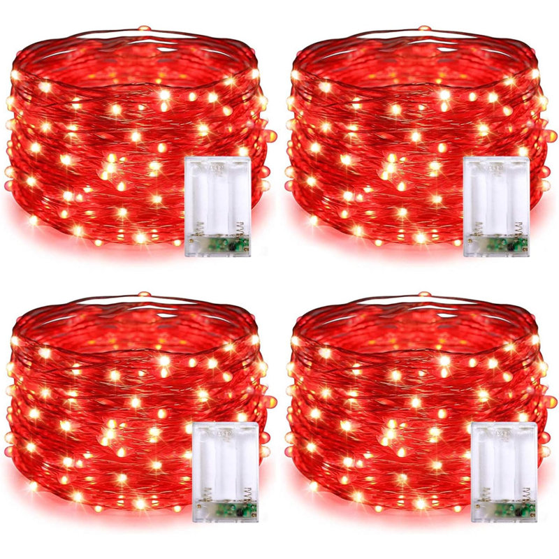 4 Pack 50 LED  Fairy Lights Battery Operated,  Christmas Fairy Lights,  String Lights For Bedroom Wedding Party Christmas Halloween Decorations