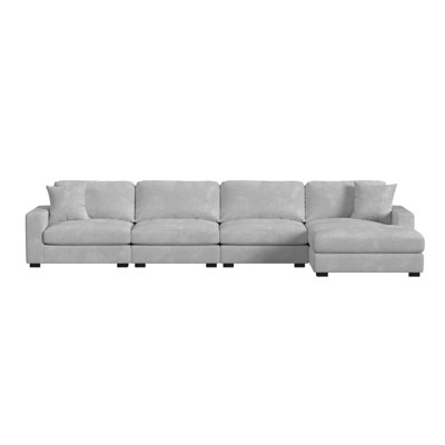 Mestas Mesa Modular Sectional Set with Chaise in Steno Stone