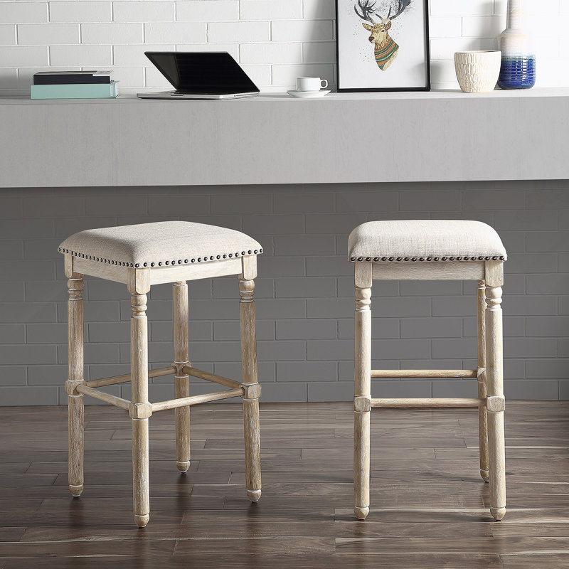 Tabourets de bar en bois Arnhem, ensemble de 2