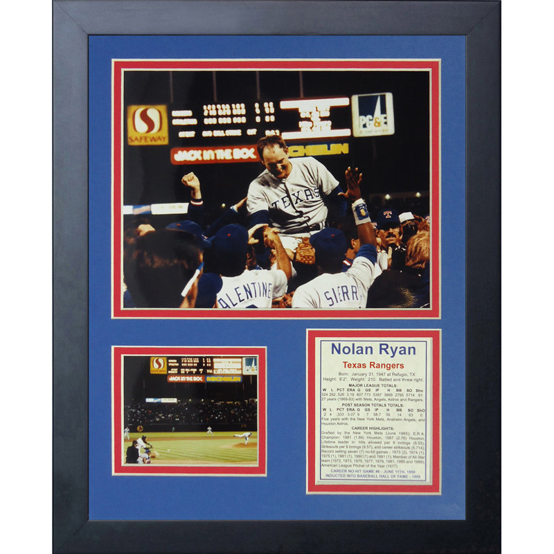 Souvenirs encadrée sans hitter nolan ryan-6e