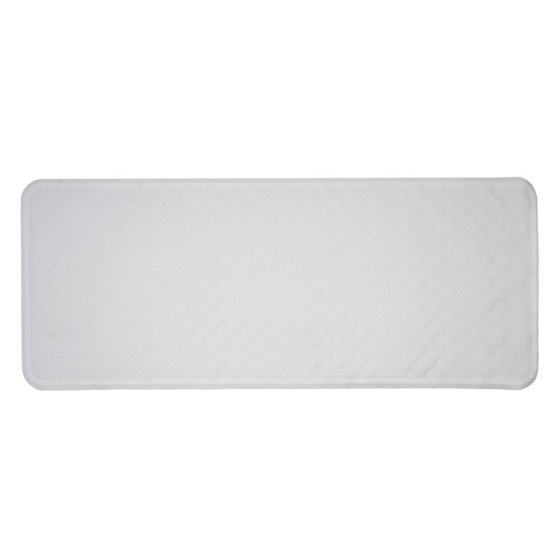 Rubagrip Rubber Non Slip Bathmat with Secure Suction Cups, 37cm x 90cm, White