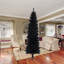 Arbre de Noël artificiel noir 7,5 pi avec support pliable en métal