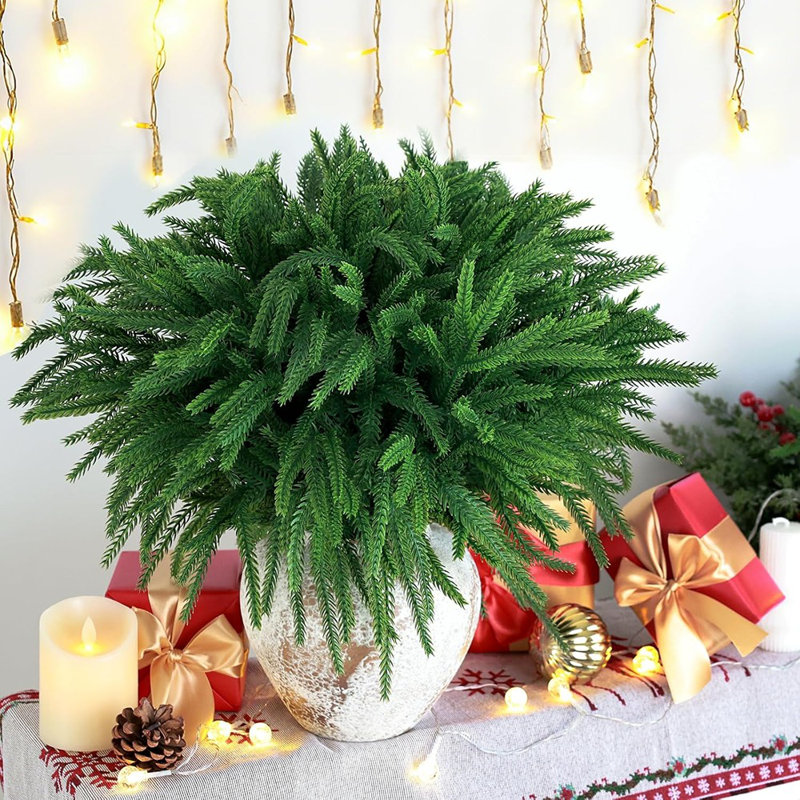12 branches de pin artificiel Norfolk 18 pouces branches de pin artificielles Real Touch Norfolk