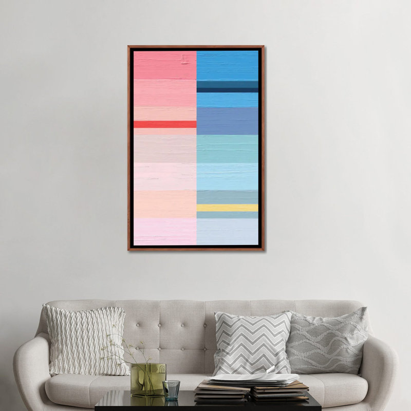 Linear Rainbow I - reproduction d'art murale - toile encadrée, Brun, H 48 po x l 32 po