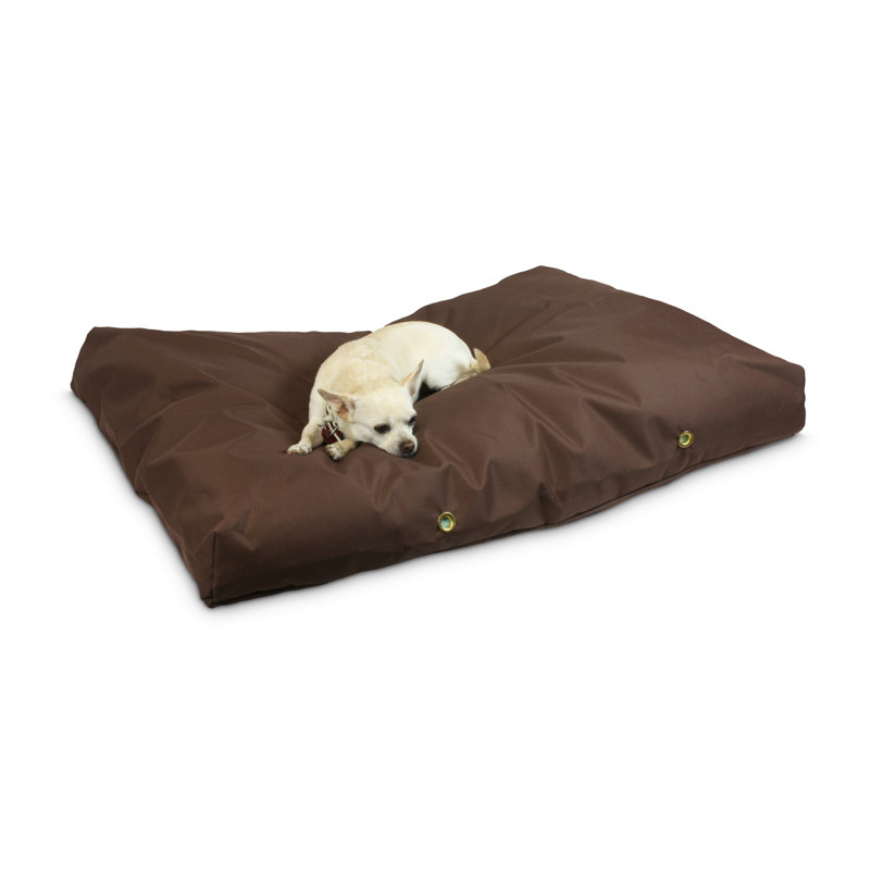 Small Brown Waterproof Outdoor Rectangle Dog Bed