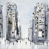 Cityscape by Ekaterina Ermilkina - Painting on Canvas