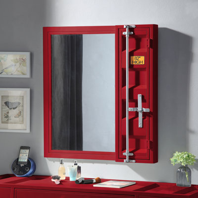 Red Finish Vanity Mirror