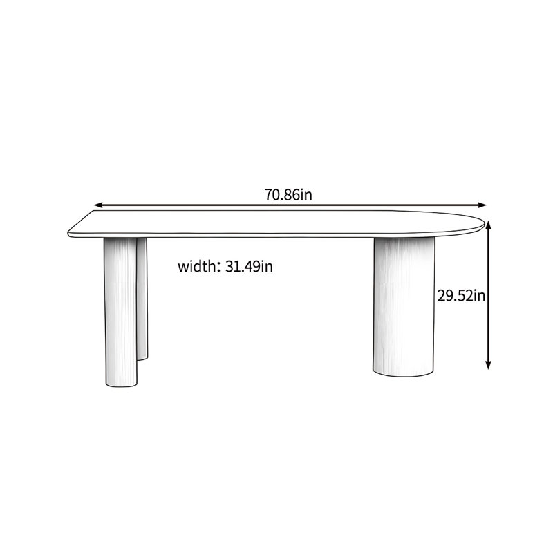 Multi-functional solid wood dining table, 29.52"H x 70.86"L x 31.49"W