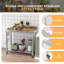 Tables de préparation pour comptoir en acier de cuisine commerciale avec 2 tablettes réglables-111031356