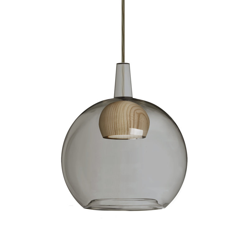 Luminaire sphère suspendu 1 lumières simple Lulu, Fumée / naturel, Bronze