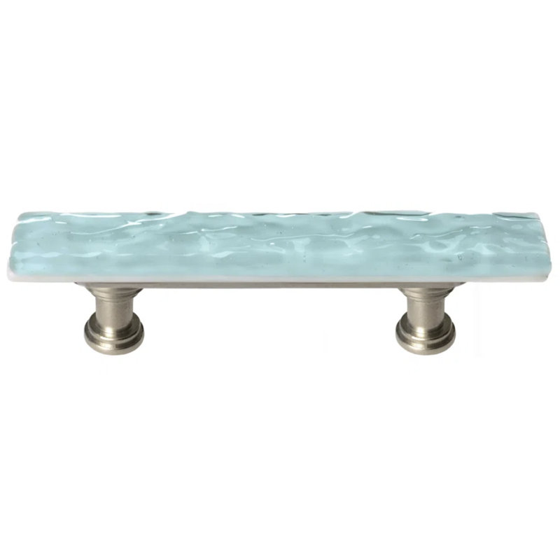 Skinny Glacier Bar / Handle Pull, Polished Chrome, Light Aqua