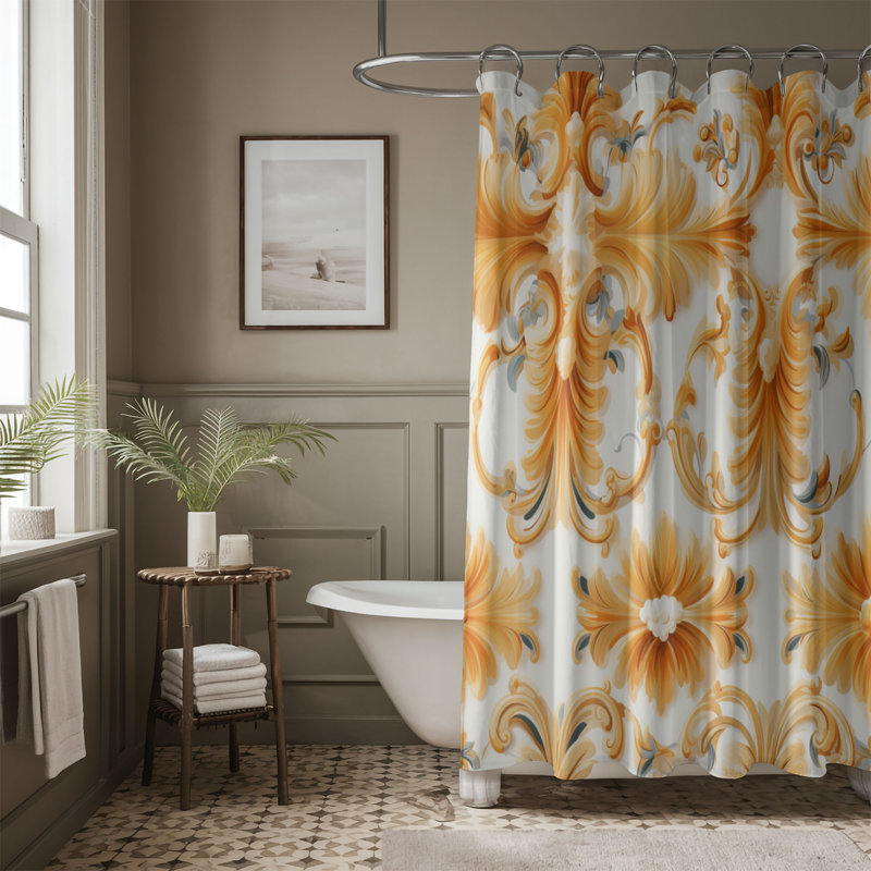 Baroque Art Styles - 1 Piece Standard Shower Curtain, 74"H x 71"W