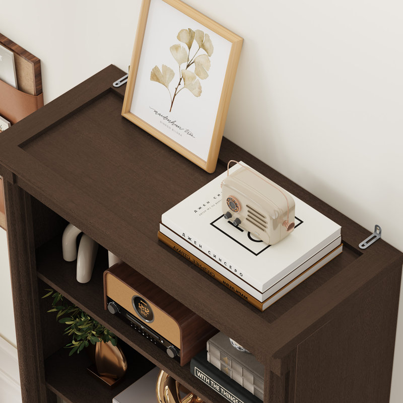 Bibliothèque standard avec rangement H 71 ", Brun