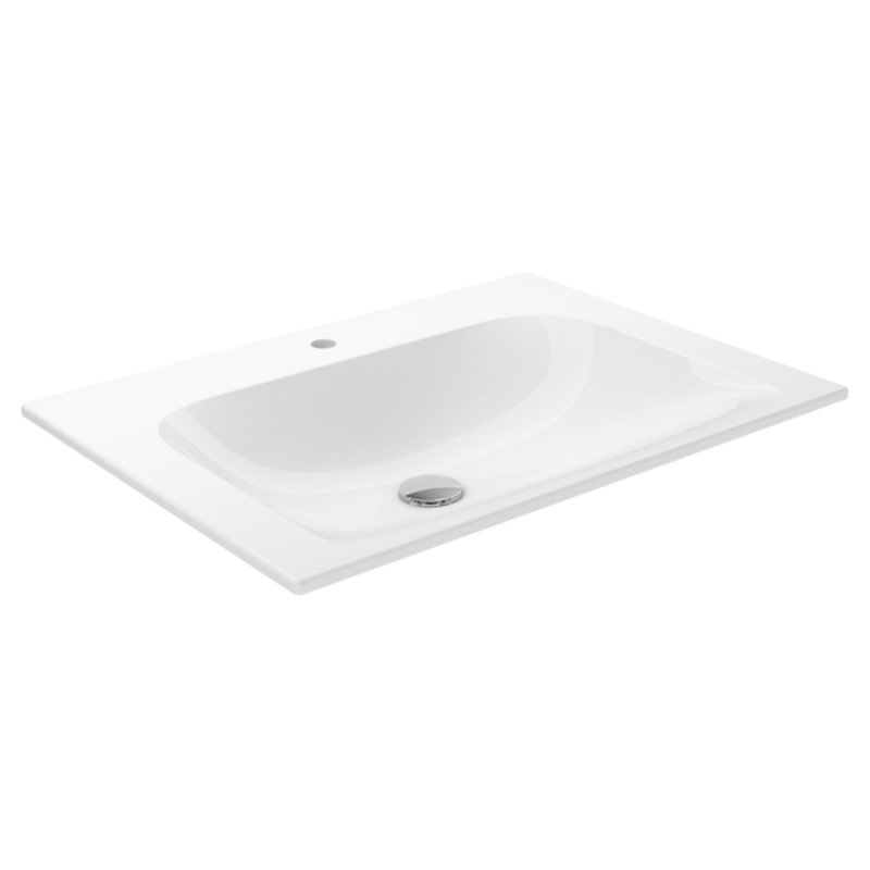 Keuco 49.4mm W White Ceramic Rectangular Sink, 65 x 49 x 2 mm