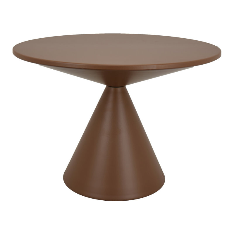 Jammy Plant Stand Table, Round Top, Brown Metal Cone Base, 16.25" H x 23.75" W x 23.75" D