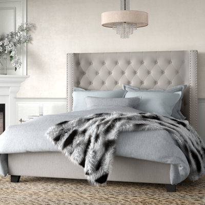 Charette Upholstered Wingback Bed