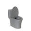 Toilette pour salle de bain gris 002, 1 / 1,60, à hauteur d'eau allongée, fixation au sol avec siège à fermeture en douceur, relance