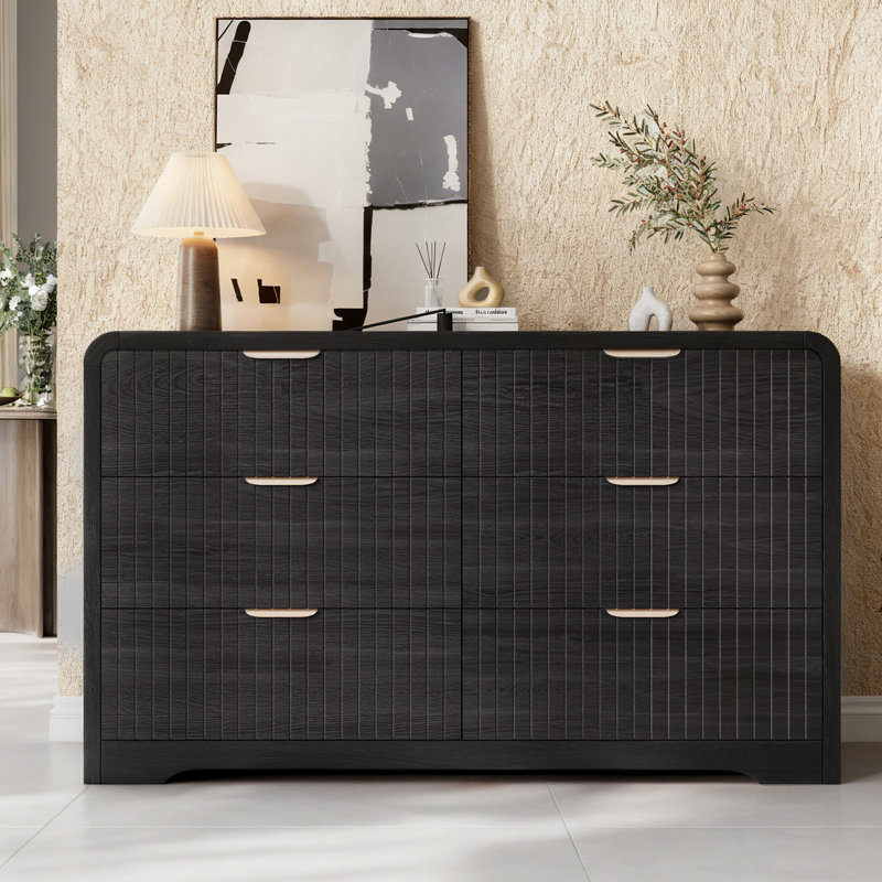 Commode 6 tiroirs: Commode de rangement polyvalente pour la maison, Noir