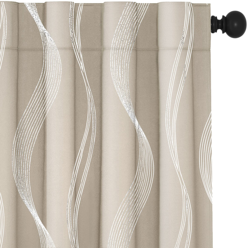 Paire de rideaux avec passe-tringle Cirila, Brun clair, L 52 po x L 84 po