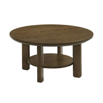 35-Inch Round Wood Cocktail Coffee Table