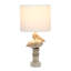 Lampe de table rustique pélican Cove, brun clair, abat-jour blanc, H 17,25 po