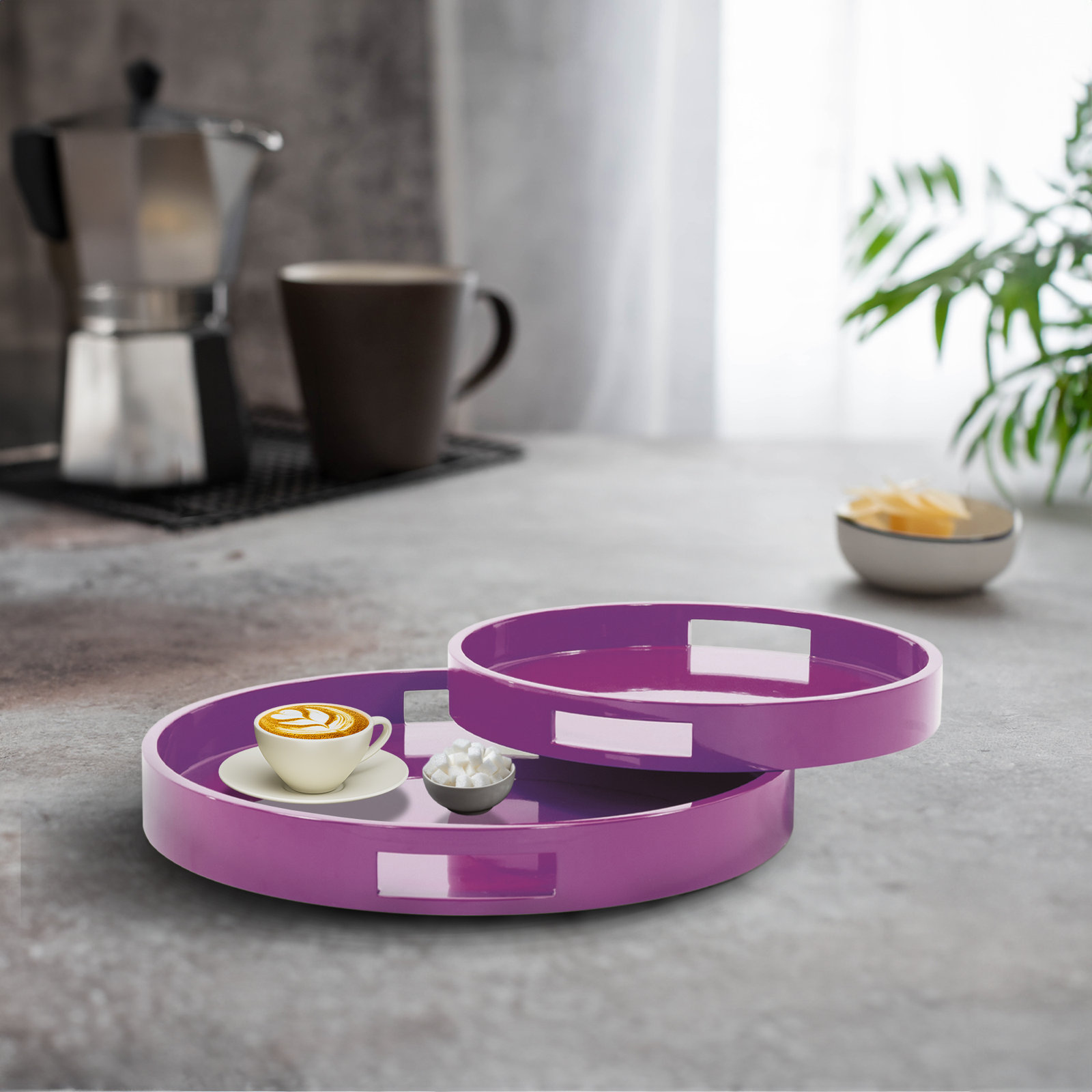 Parke Decorative Tray, Rectangular, Purple