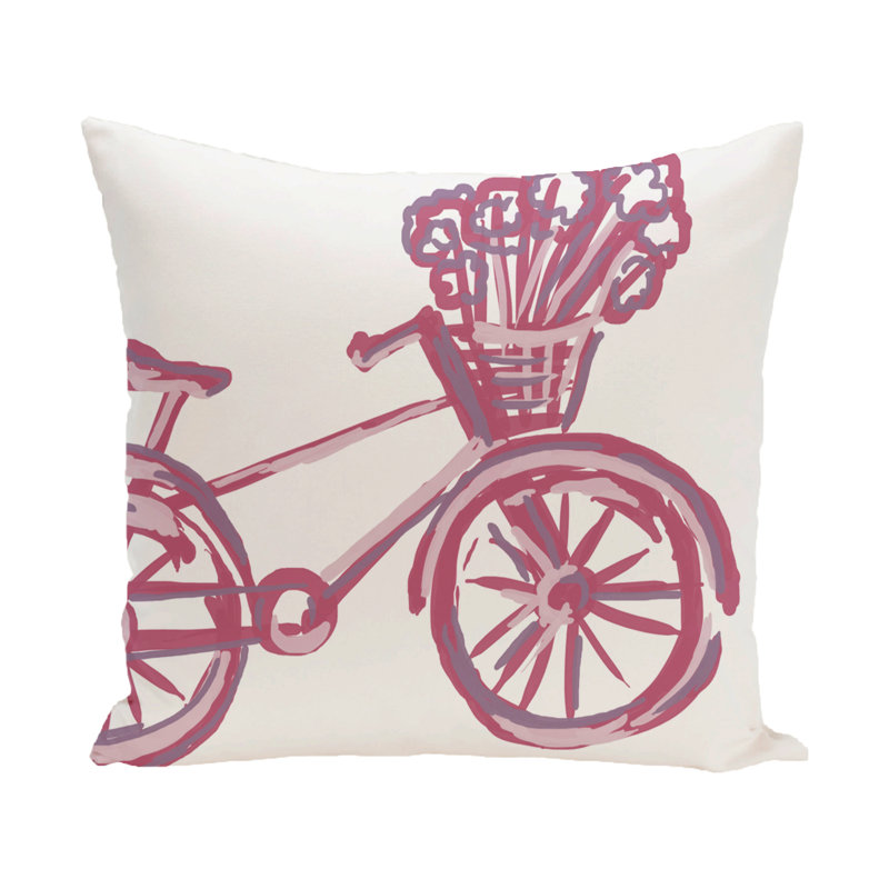 Bicicleta Outdoor Reversible Throw Pillow, 14" x 20", Pink Cheeks
