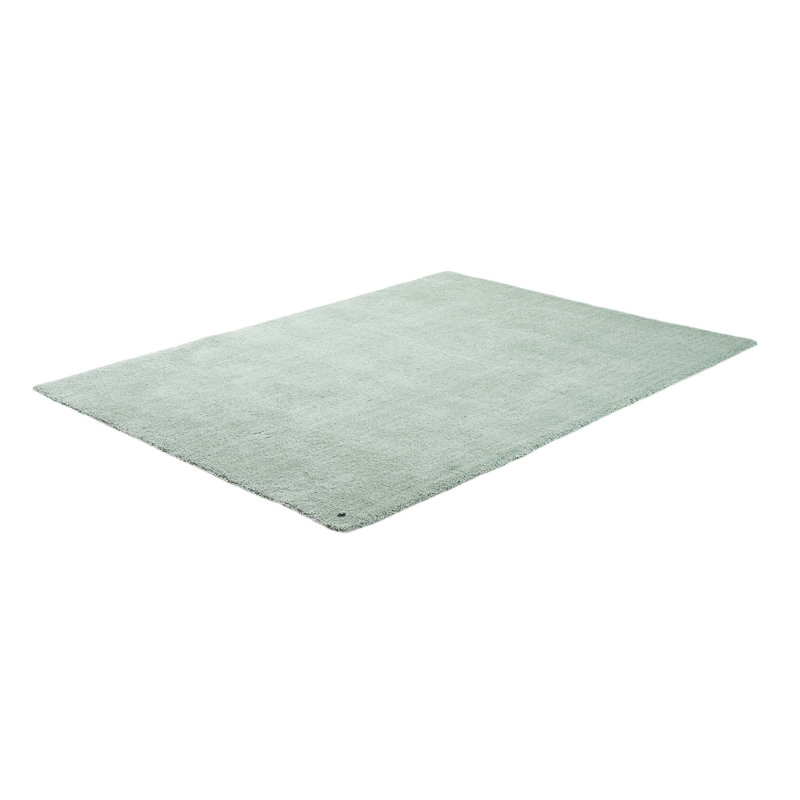 Cozy Handmade High Pile Mint Green Rug, Rechteck 65 x 135 cm