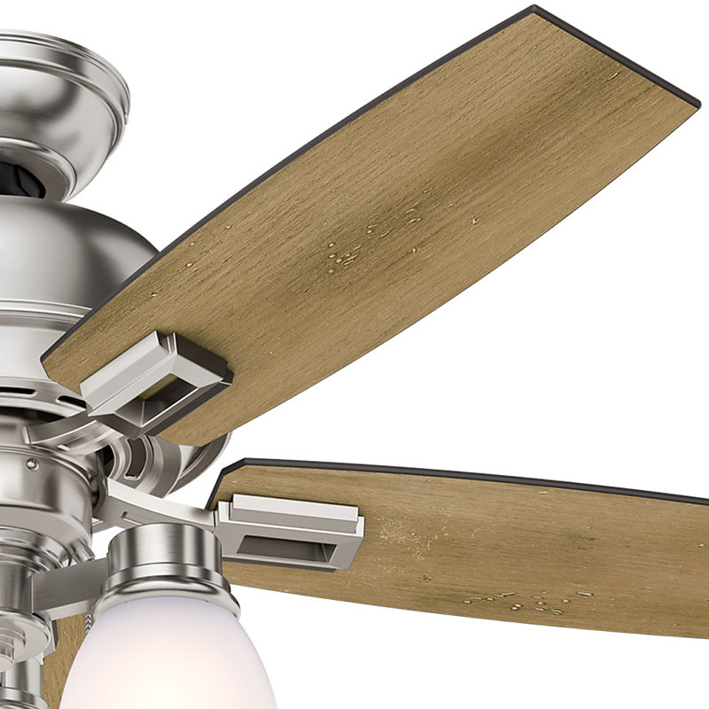 Donegan 44" Brushed Nickel Ceiling Fan with LED Light and Reversible Blades