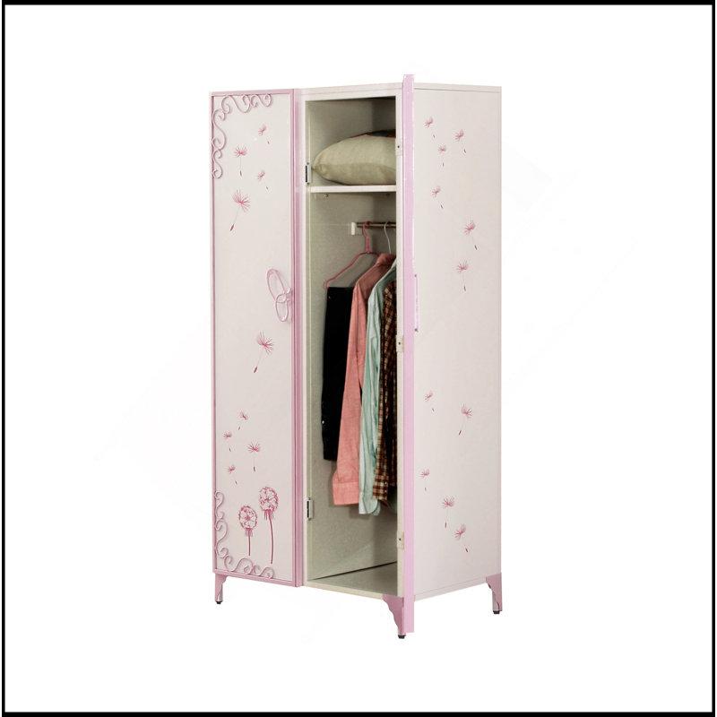 Garde-robe en cuir synthétique blanc et clair mauve