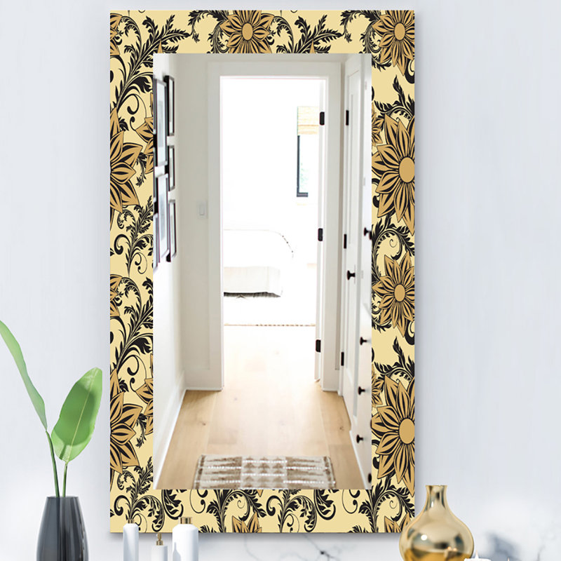 Miroir mural traditionnel floral, H 39,4 po x l 29,5 po