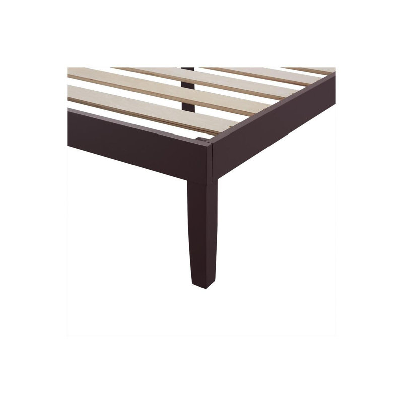 Lit plateforme en bois massif, Complète, Espresso