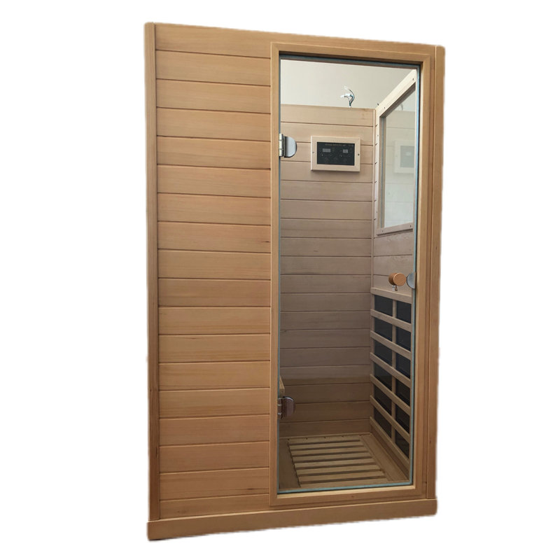 Pynsseu 1 - Person Bluetooth Compatible FAR Infrared Sauna in Hemlock