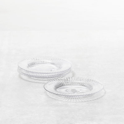 Fortessa Archie Glass, 8.5 Inch Salad Plate (Set of 4), Dusk Gray