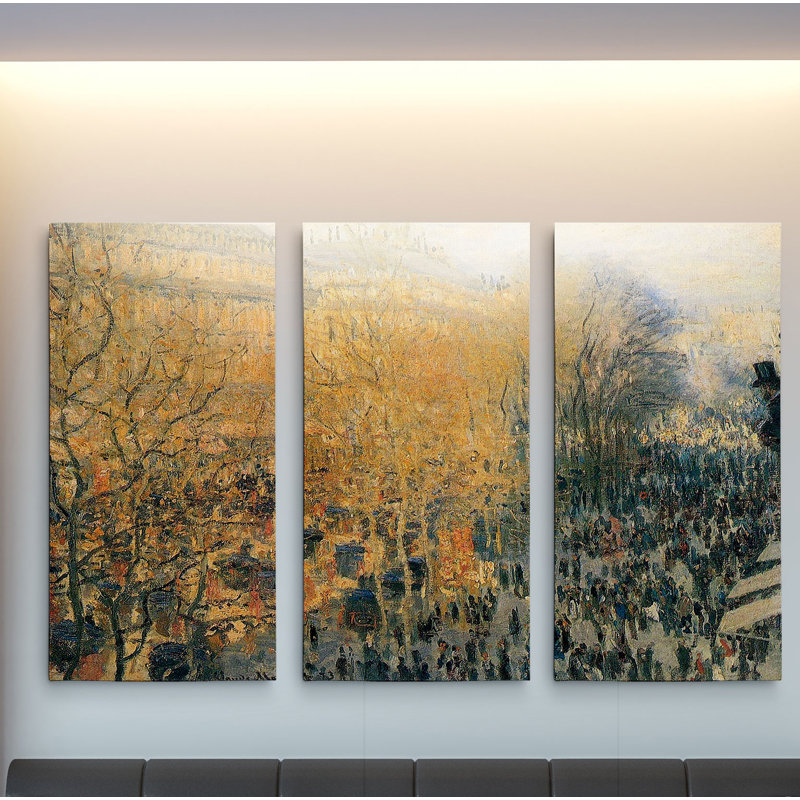 « carnaval boulevard » par claude monet, reproduction d’image multi-pièces sur toile, H 24 po x l 36 po x P 1,5 po