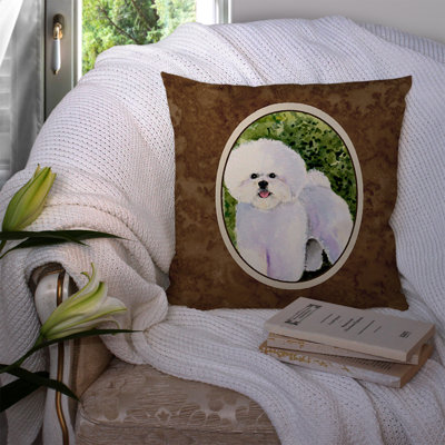Bichon Frise Outdoor Reversible Throw Pillow