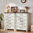 Farmhouse Chest of Drawers for Bedroom, 45” Tall Dresser for Closet, Rustic Wood Dressers for Bedroom, Hallway, Entryway (White)-413750634