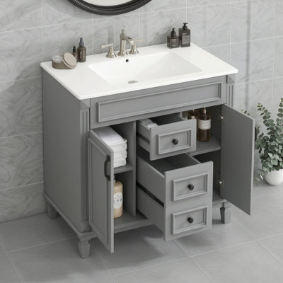 Meuble-lavabo simple avec lavabo en céramique