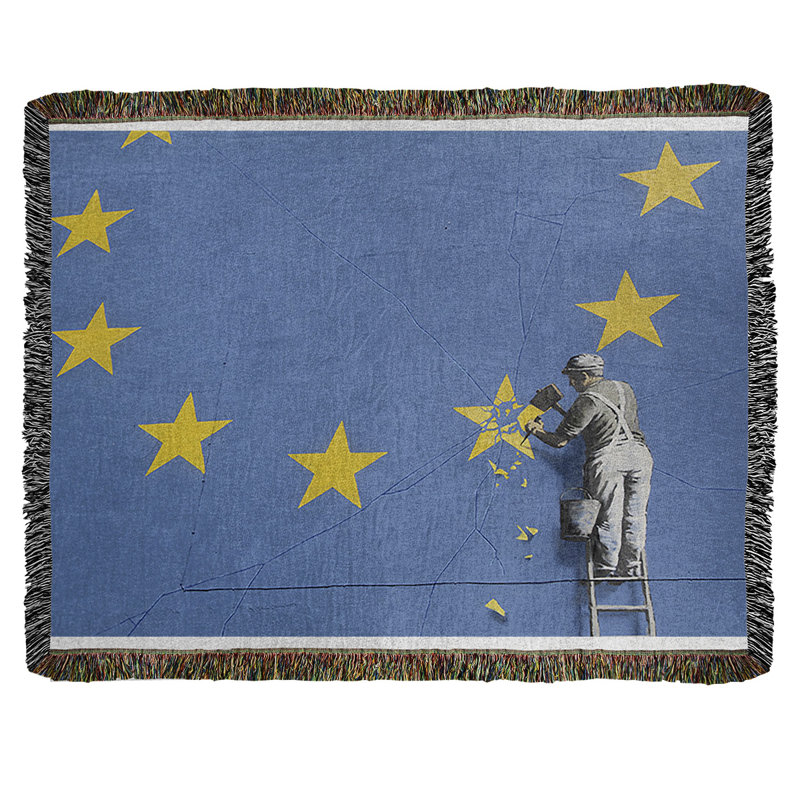 Banksy Graffiti Hand Woven Throw Blanket, 37" W x 52" L