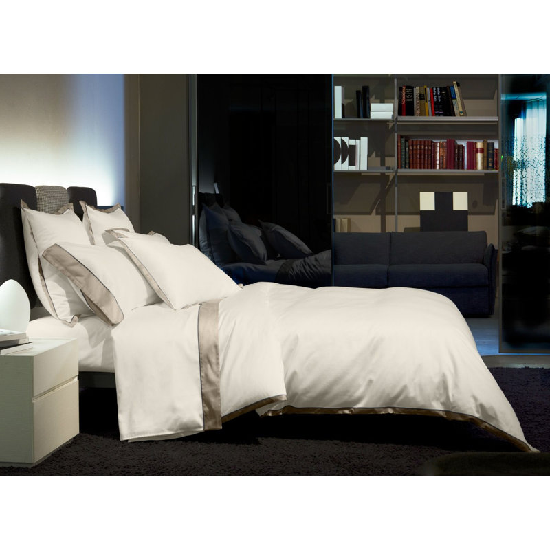 Luna Pillow Case, Ivory/Khaki, King Pillowcase