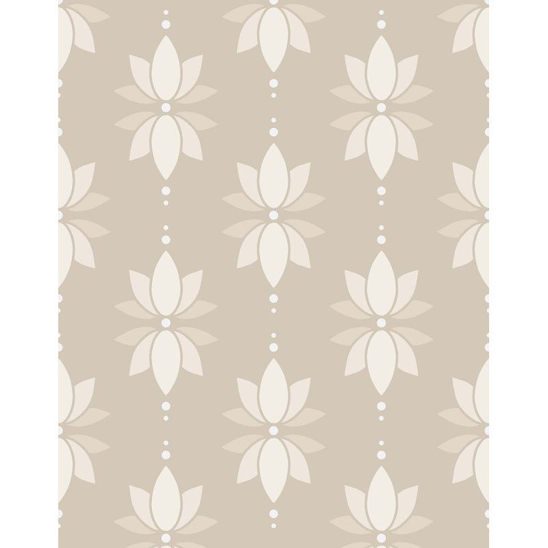 Lotus Flower Wallpaper, Beige