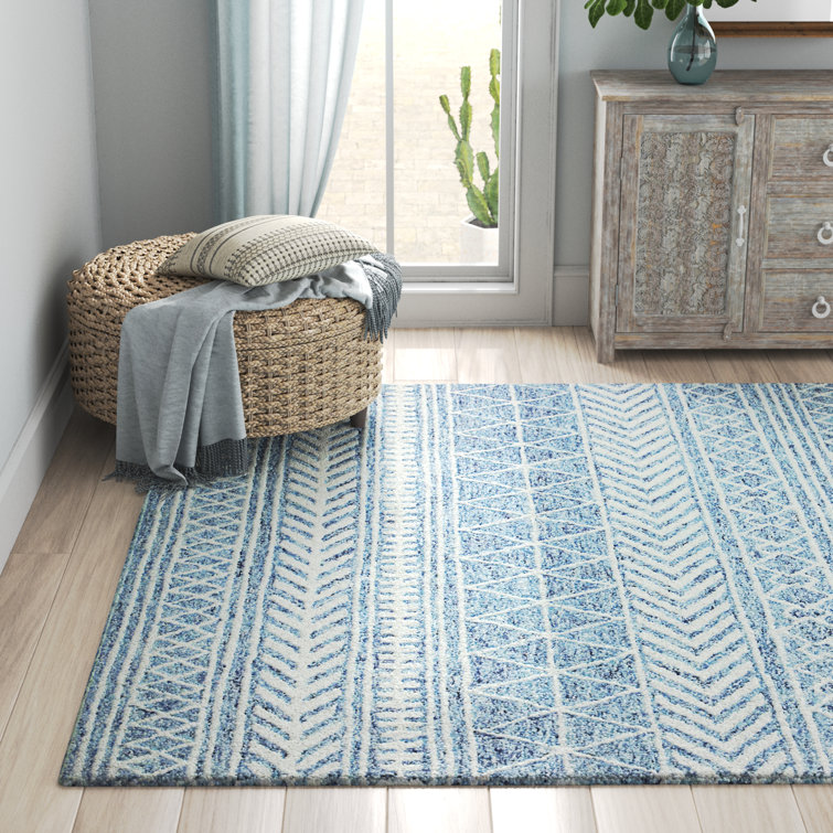 Tapis en laine touffeté à la main à motif géométrique Naveen