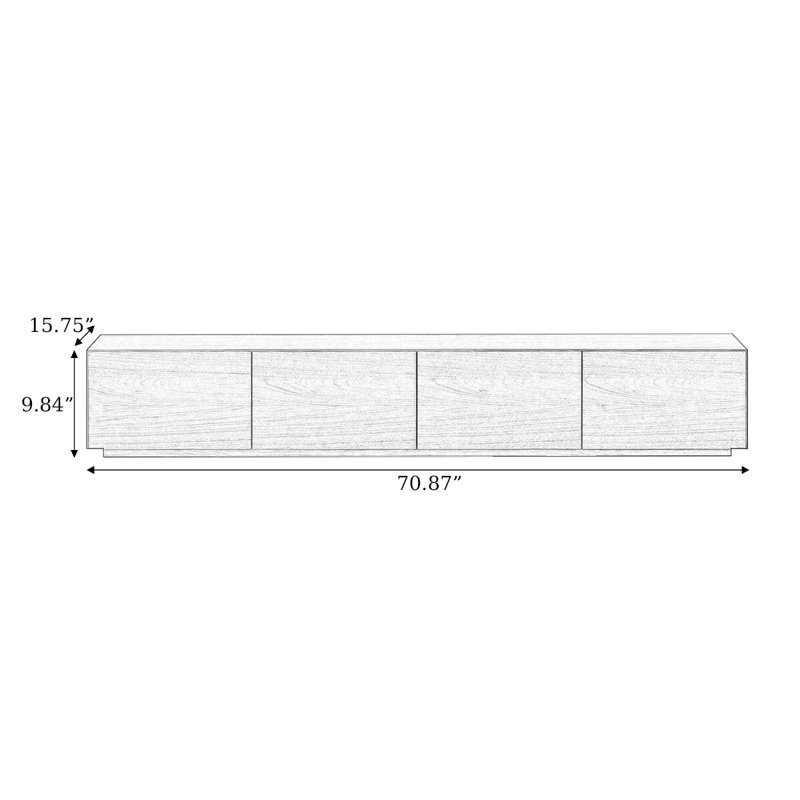 Meuble télé Modern, H 9,84 po x L 70,87 po x l 15,75 po