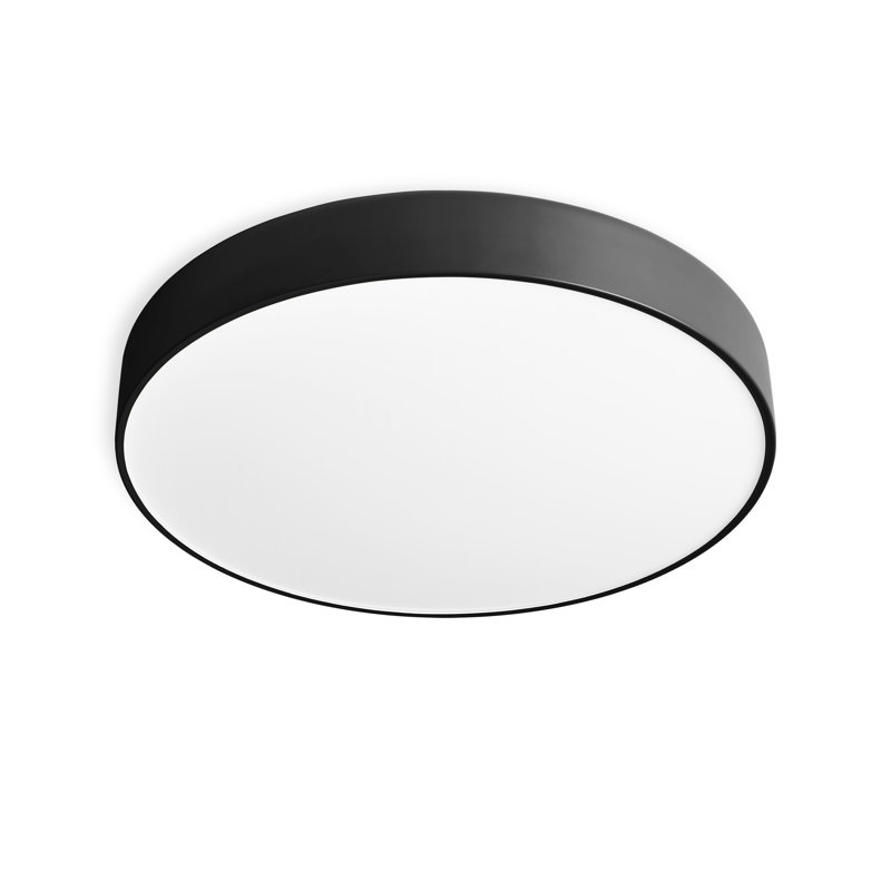 Bobber Glass LED Flush Mount, Black, 4" H x 12" W x 12" D